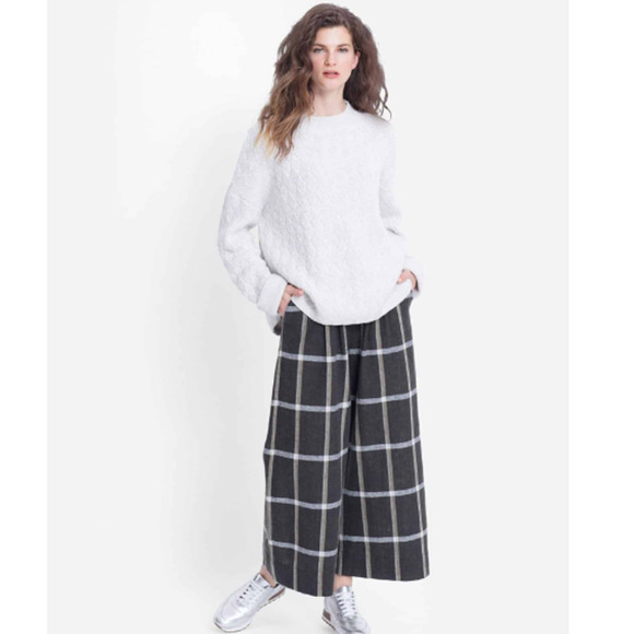 Elk Sweaters - ELK Boden Pullover Chunky Knit Sweater White Gray Women's Size 10